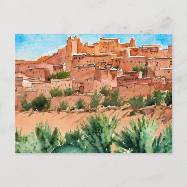  Morocco Watercolor Postcard (Front)