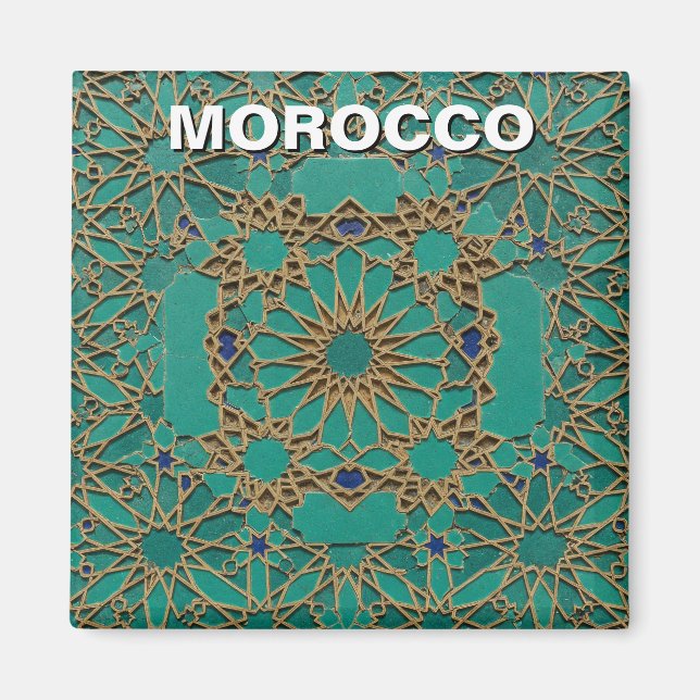 Morocco zellij Tile Travel Magnet (Front)