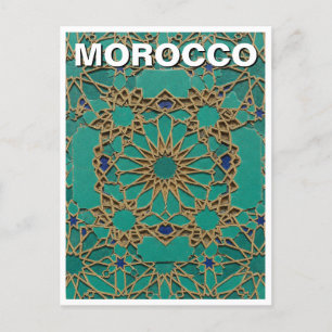Morocco zellij Tile Travel Postcard