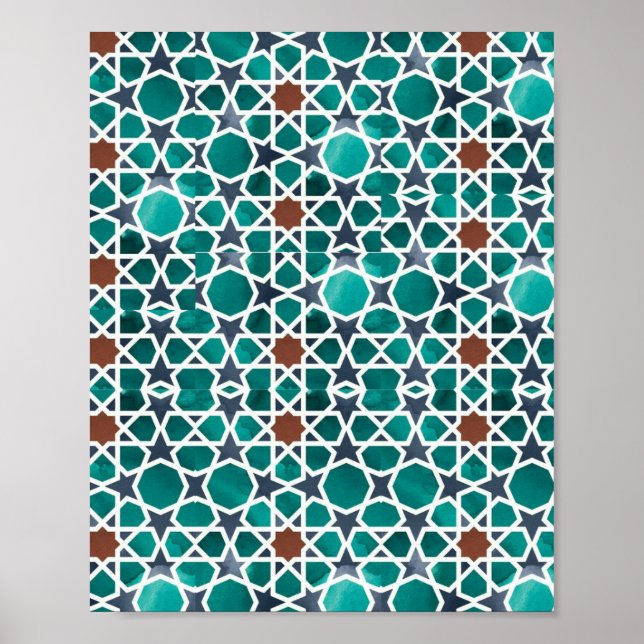 Moroccon Art Geometric Pattern  Poster (Front)