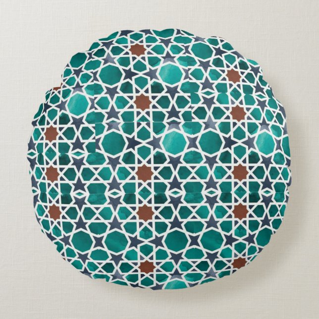 Moroccon  Round Pillow (Front)