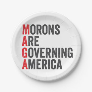 Morons Are Governing America 4th of July Paper Plates