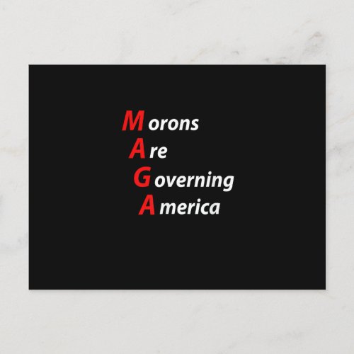 Morons Are Governing America Anti Trump Political Holiday Postcard