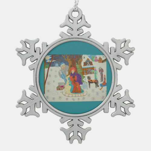 Morozko Snowflake Pewter Christmas Ornament