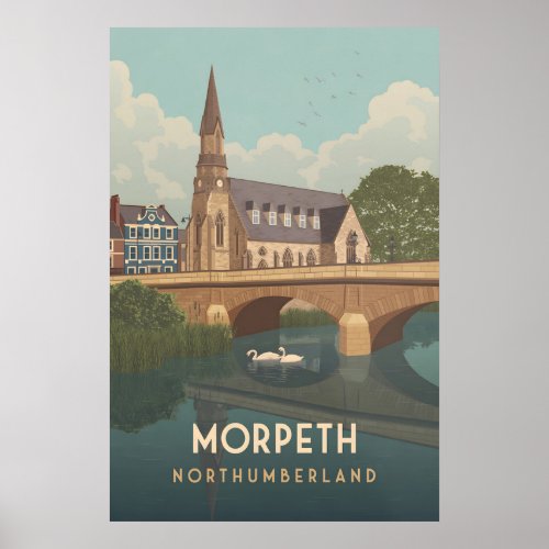 Morpeth Northumberland Travel Poster
