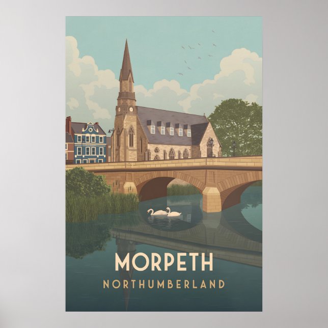 Morpeth Northumberland Travel Poster (Front)