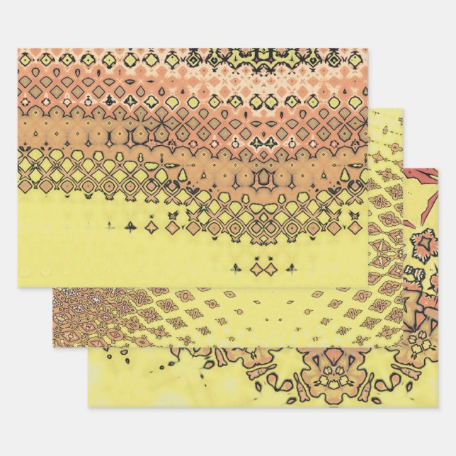 Morph 1 abstract asymmetrical wrapping paper sheets (Set)