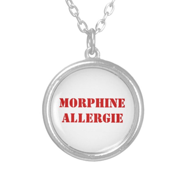 MORPHINE ALLERGIE SILVER PLATED NECKLACE (Front)