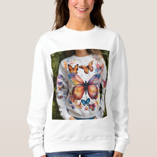 Morphing Butterflies Surreal T_Shirt Designs Sweatshirt