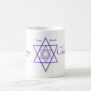 Morphing Happy Chanukah Mug in Blue and White