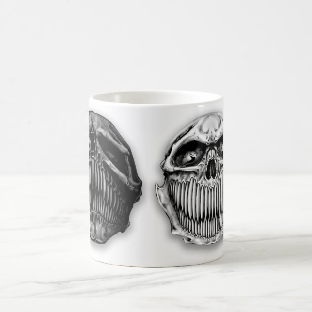 Morphing Happy Sad Skull Mug (Center)