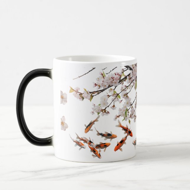 Morphing Mug – Cherry Blossom & Koi Fish Art Desig (Left)