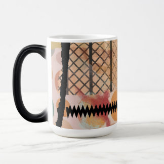 Morphing mug with abstract design to be revealed