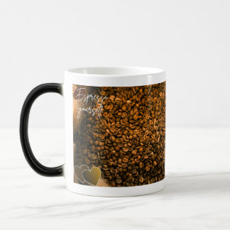 Morphing mug with coffee theme 