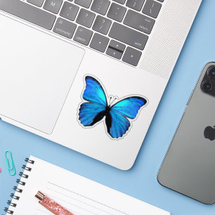 Morpho blue butterfly sticker