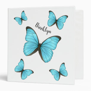 Morpho butterflies cartoon illustration  3 ring binder