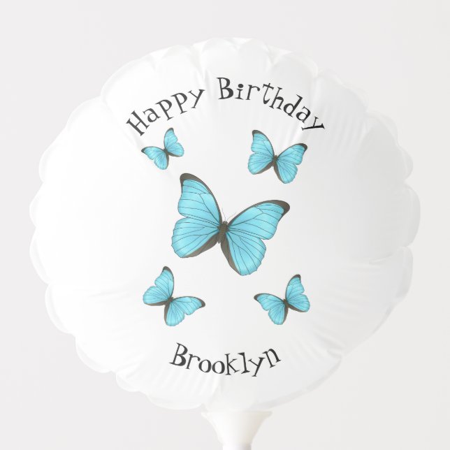 Morpho butterflies cartoon illustration  balloon (Front)