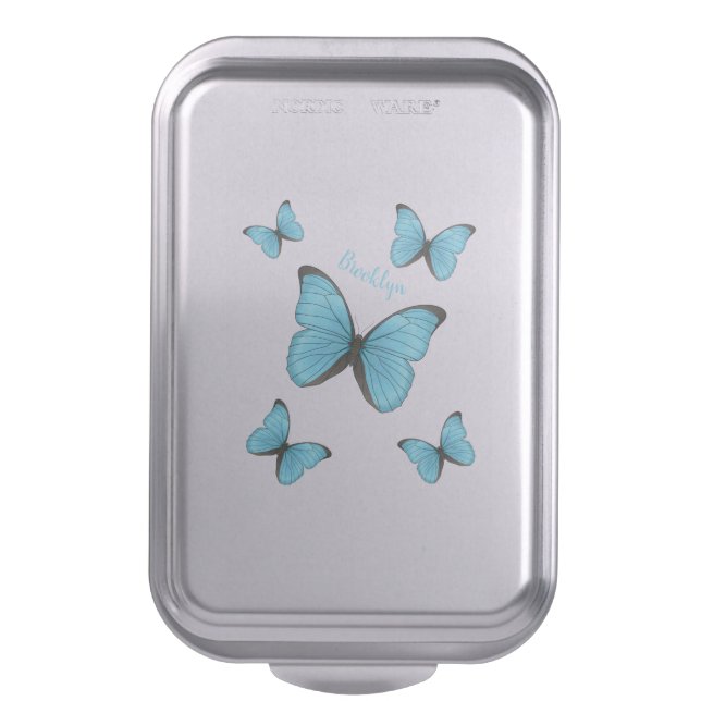 Morpho butterflies cartoon illustration  cake pan (Front Vertical)