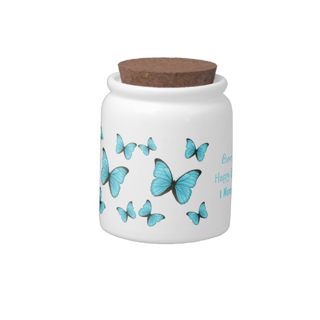 Morpho butterflies cartoon illustration  candy jar (Left)