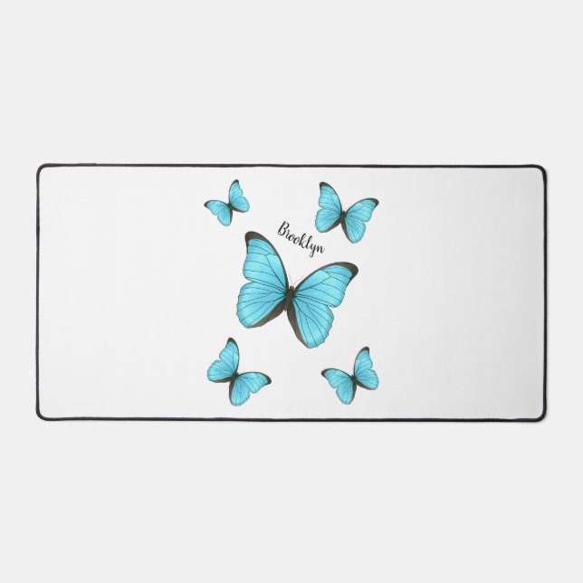Morpho butterflies cartoon illustration  desk mat (Front)