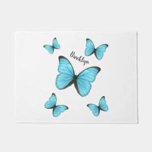 Morpho butterflies cartoon illustration  doormat