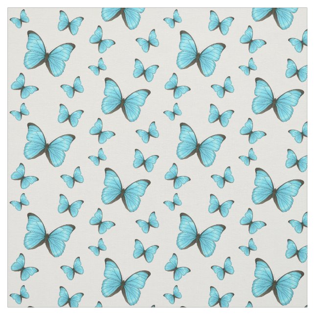 Morpho butterflies cartoon illustration  fabric (Swatch)