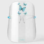 Morpho butterflies cartoon illustration face shield (Front)