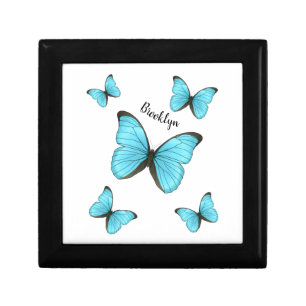 Morpho butterflies cartoon illustration gift box
