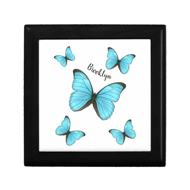 Morpho butterflies cartoon illustration  gift box (Front)