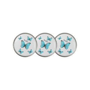 Morpho butterflies cartoon illustration  golf ball marker