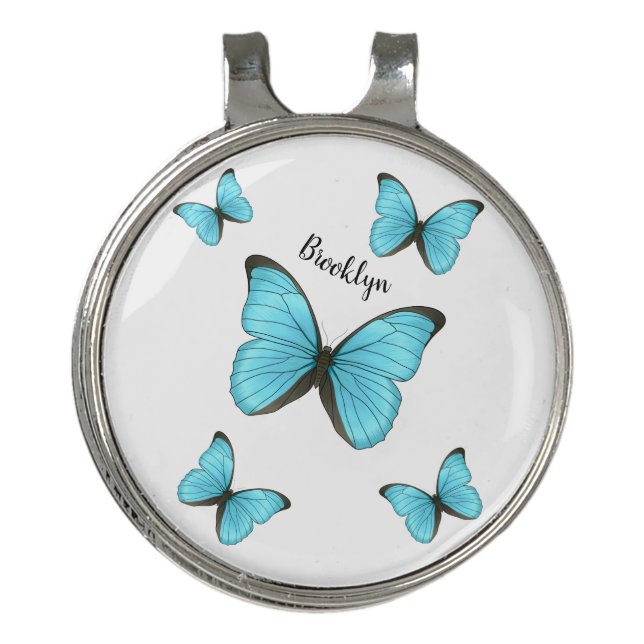 Morpho butterflies cartoon illustration   golf hat clip (Front)