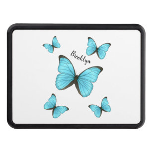 Morpho butterflies cartoon illustration hitch cover