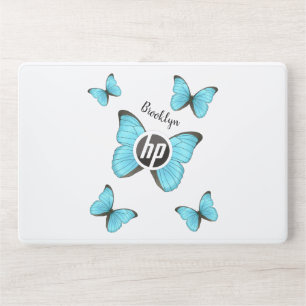 Morpho butterflies cartoon illustration  HP laptop skin