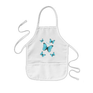 Morpho butterflies cartoon illustration kids' apron
