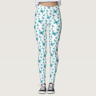 Morpho butterflies cartoon illustration leggings