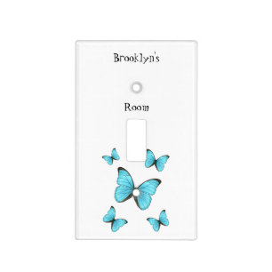 Morpho butterflies cartoon illustration  light switch cover