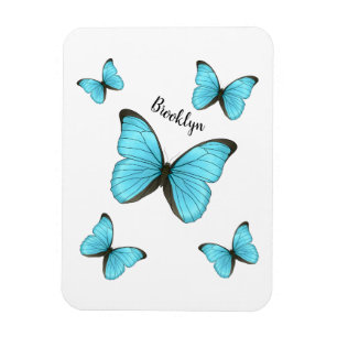 Morpho butterflies cartoon illustration magnet
