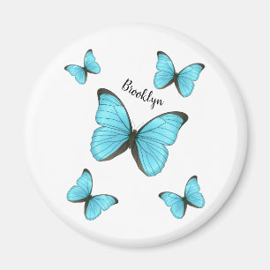 Morpho butterflies cartoon illustration magnet