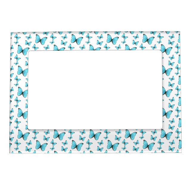 Morpho butterflies cartoon illustration  magnetic frame (Front)