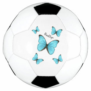 Morpho butterflies cartoon illustration soccer ball