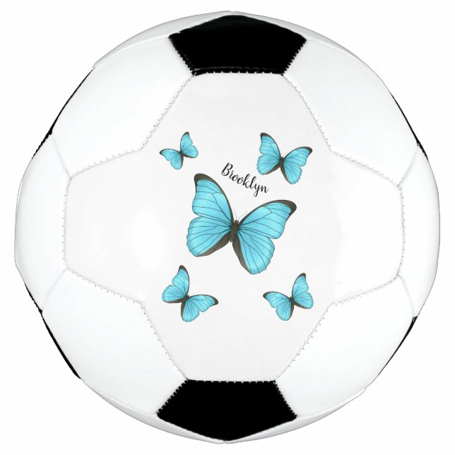 Morpho butterflies cartoon illustration  soccer ball (Front)