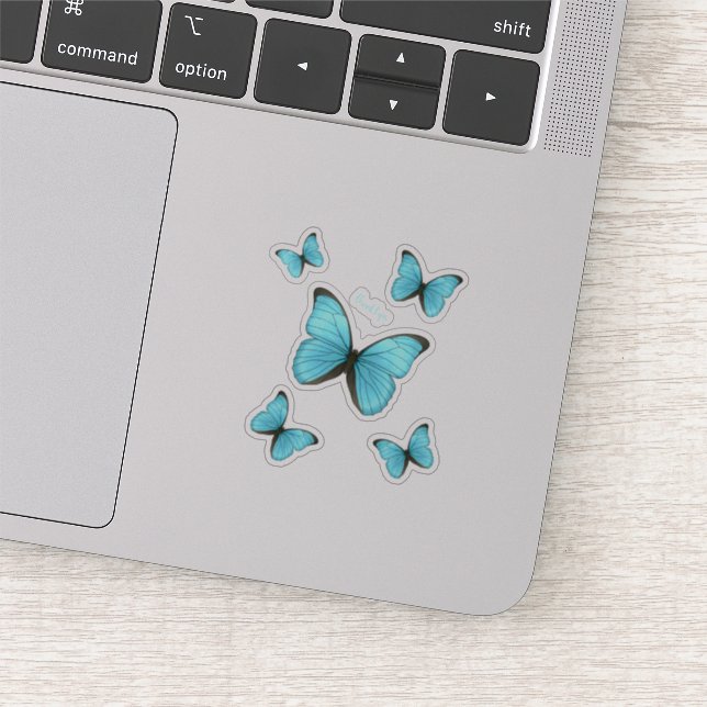 Morpho butterflies cartoon illustration  sticker (Detail)