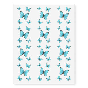 Morpho butterflies cartoon illustration  temporary tattoos