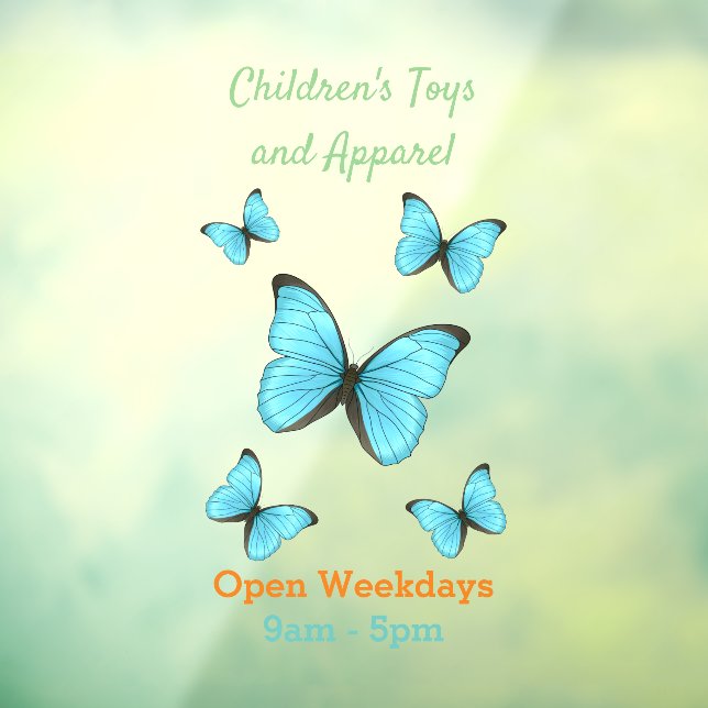 Morpho butterflies cartoon illustration  window cling (Sheet 3)