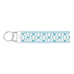 Morpho butterflies cartoon illustration wrist keychain