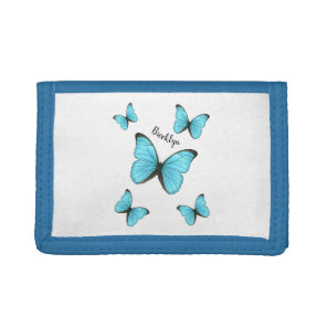Morpho butterflies cartoon tri-fold wallet