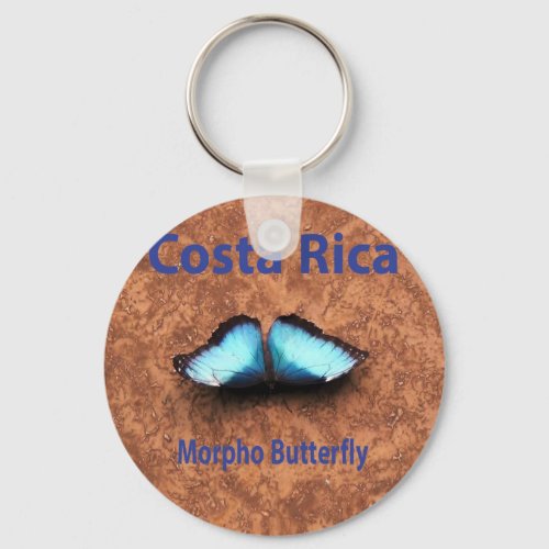 Morpho butterfly Costa Rica Keychain