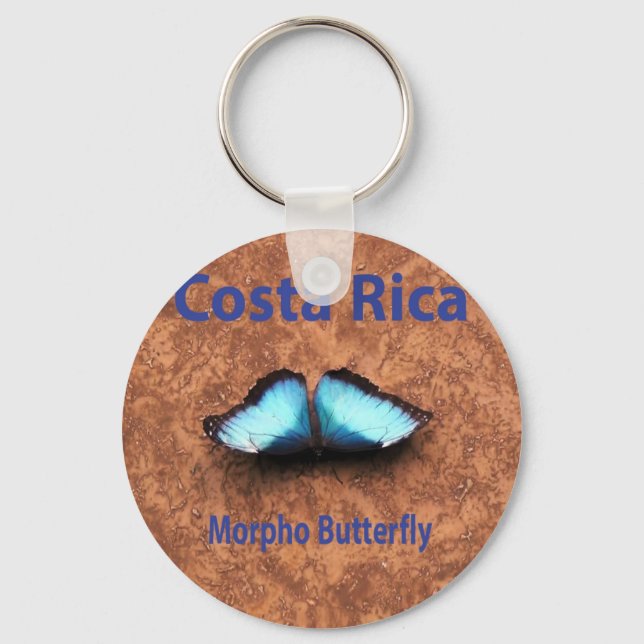 Morpho butterfly Costa Rica Keychain (Front)