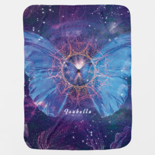 Morpho butterfly / Galaxy Mandala Baby Blanket