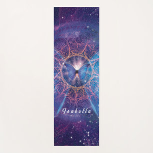 Morpho butterfly / Galaxy Mandala Paper Coaster Yoga Mat